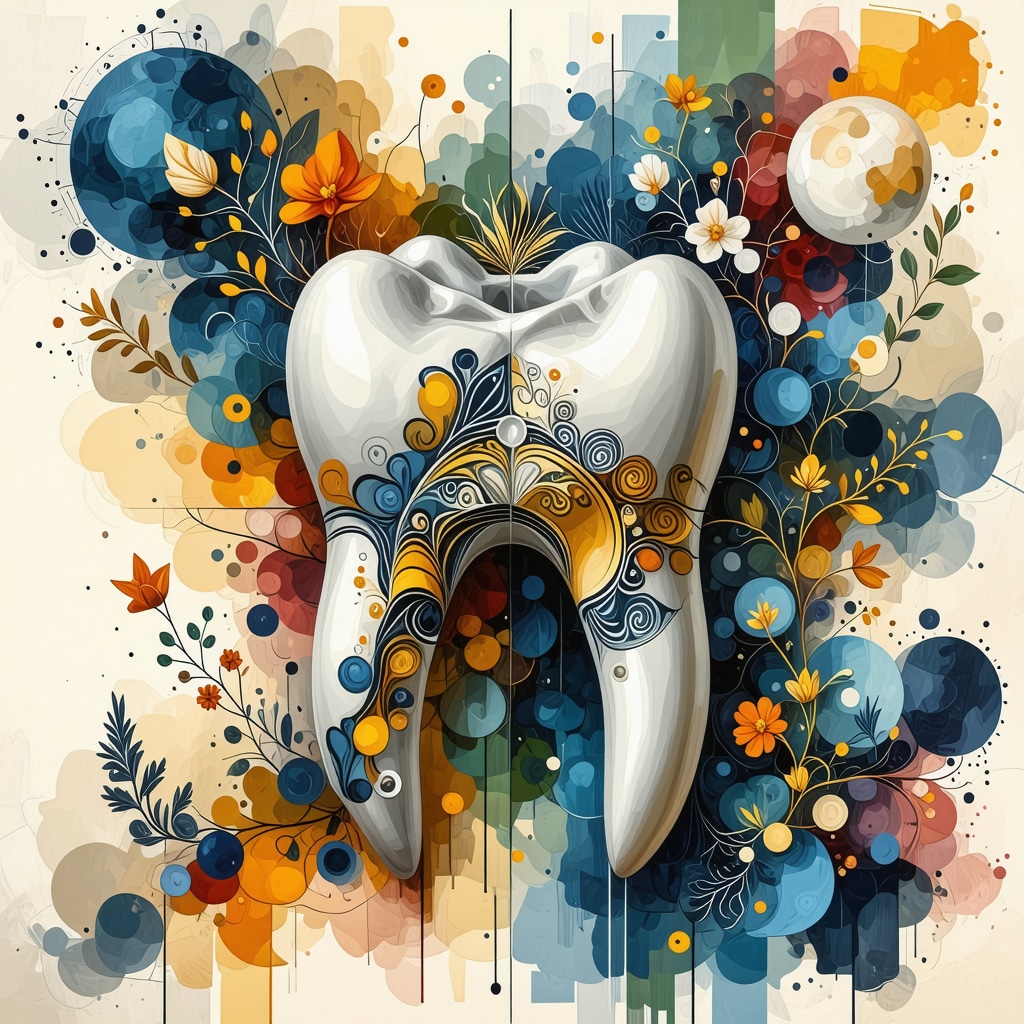 Artistic representation of teeth symbolism in Islamic dream interpretation