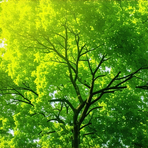 A vibrant green tree representing spiritual growth and divine connection in dreams