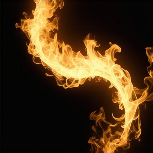 A glowing fire illuminating a dark space, representing divine guidance and spiritual purification in Islamic dreams.