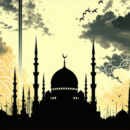 A detailed Islamic dream symbolism chart showing symbols related to spiritual struggle and divine messages.
