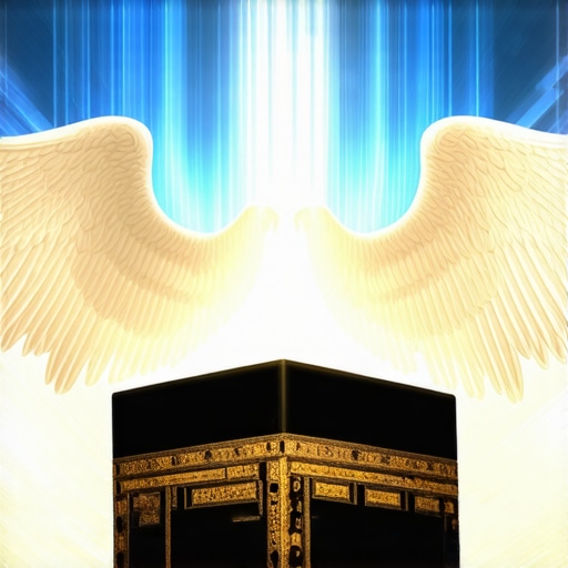 Illustration of Islamic sacred symbols like angels and the Kaaba used in dream interpretation.