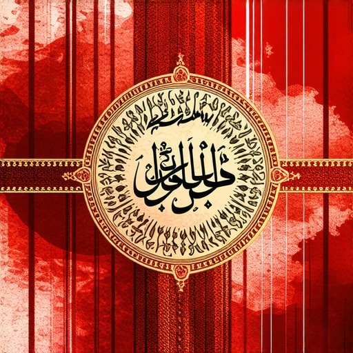 Islamic spiritual symbolism with blood and divine calligraphy.