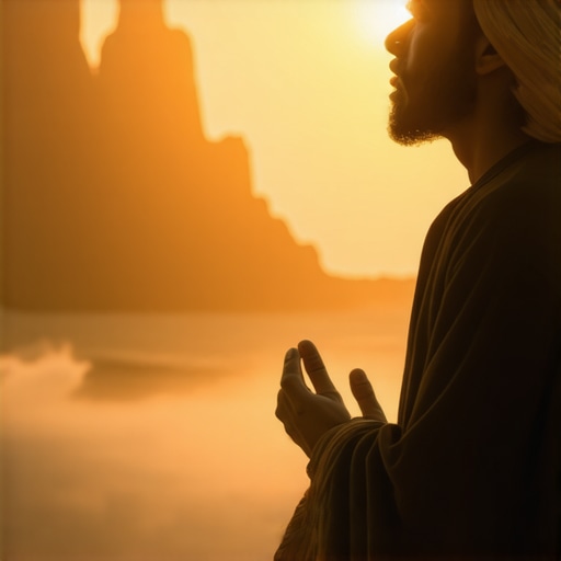 A person reflecting on spiritual symbols in dreams during prayer