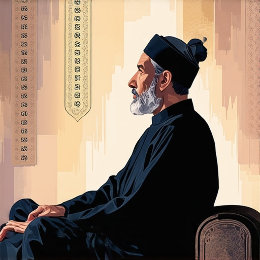 A serene Islamic scholar contemplating dream symbols