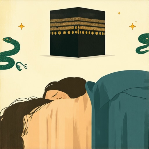 Peaceful sleeping person with Islamic symbols representing dreams and divine messages