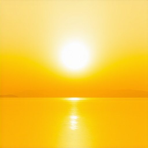 Yellow sunrise over Islamic landscape symbolizing divine guidance and spiritual awakening.