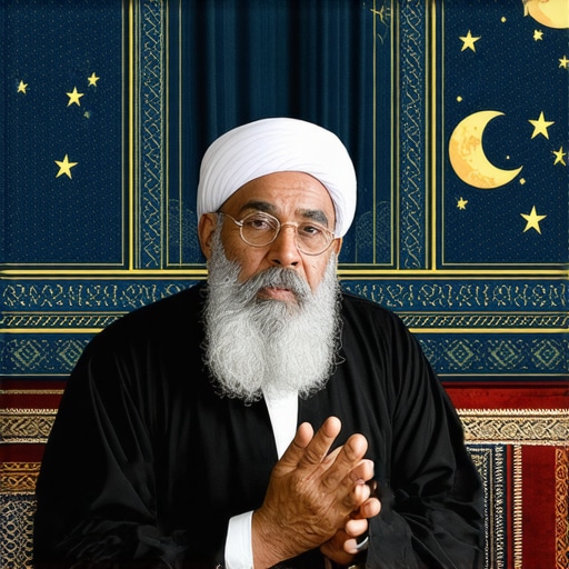 Scholar analyzing sacred dream symbols with celestial background