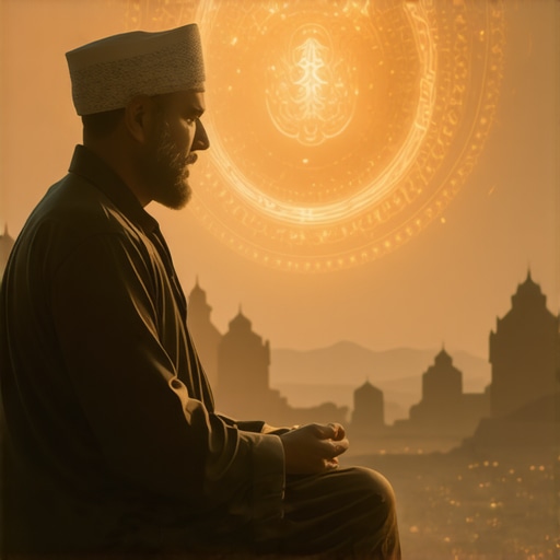 Islamic Dream Scholar Analyzing Symbols A scholar studying Islamic dream symbolism in a peaceful setting