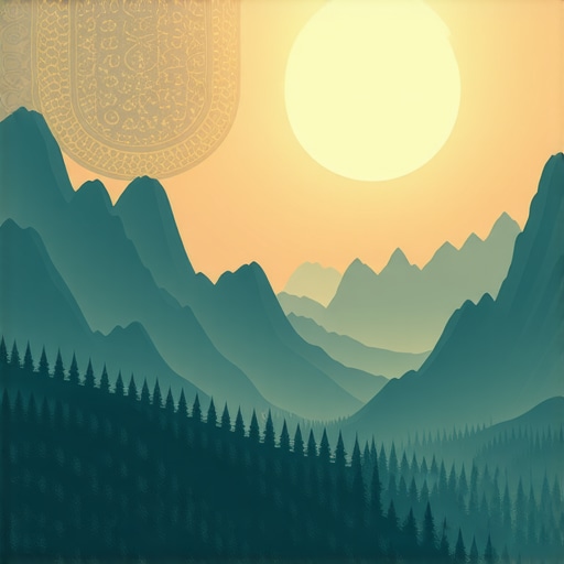 Illustration of peaceful Islamic dream scene with Jinn and divine symbols for dream interpretation.