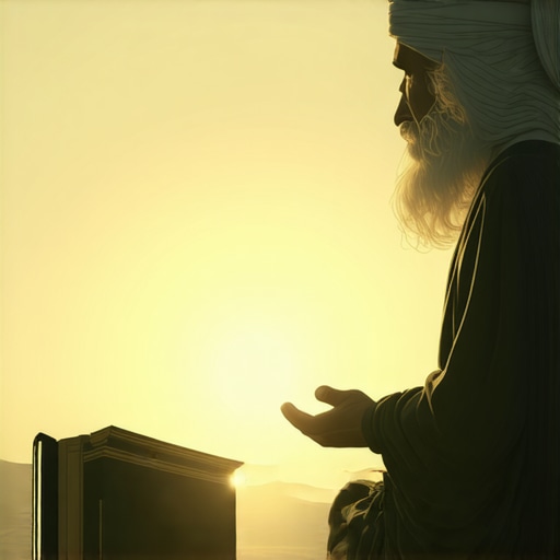 Sacred Dreams of Prophets and Saints in Islam Islamic scholar experiencing divine visions during dawn, symbolizing sacred dreams and spiritual guidance.