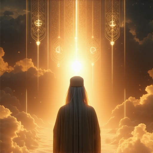 An artistic representation of Prophet Isa in a divine dream setting with glowing light and spiritual symbols.