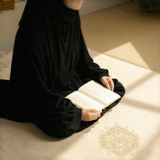 Spiritual Reflection with Dream Journal A person writing in a dream journal surrounded by Islamic symbols, representing spiritual reflection and dream interpretation