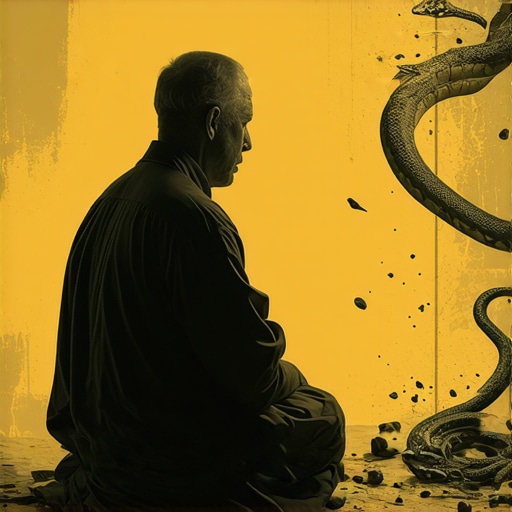 Person contemplating Islamic dream symbols such as snakes and broken objects
