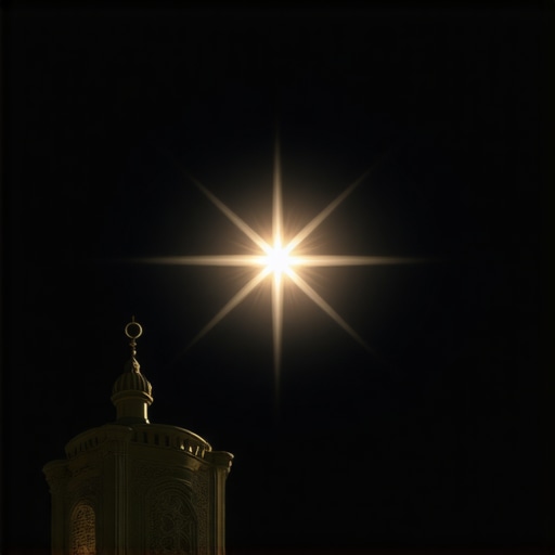 Bright star in night sky symbolizing divine guidance in Islamic dreams