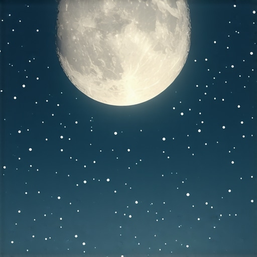 Night sky with shining stars and glowing moon illustrating divine guidance and spiritual enlightenment.