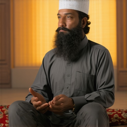 Islamic scholar interpreting dreams with sacred symbols and divine messages