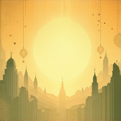 Islamic Dream Interpretation Scene A peaceful scene depicting Islamic scholars analyzing dreams with symbols and spiritual ambiance