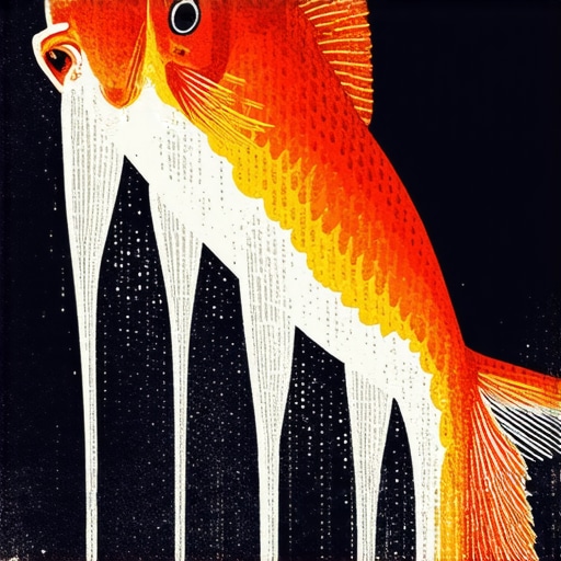 A fish with legs emerging from water, representing transformation in Islamic dreams.