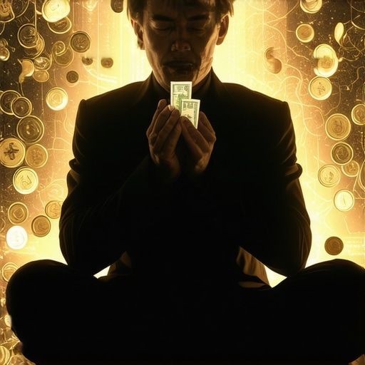 A person reflecting on foreign currency, symbolizing the deeper spiritual and personal meanings beyond simple financial gain or loss in dreams.