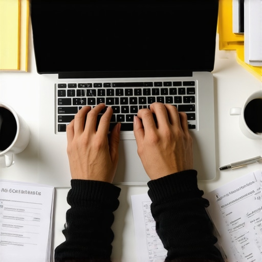 Person sitting at desk planning blog content